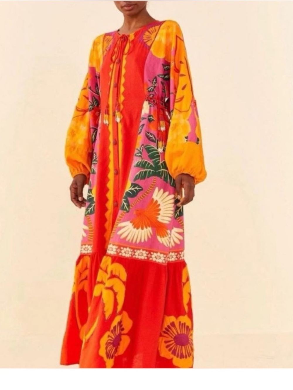 Farm Rio Sunset Patchwork Maxi Dress - Flawed - please read - Picture 2 of 16